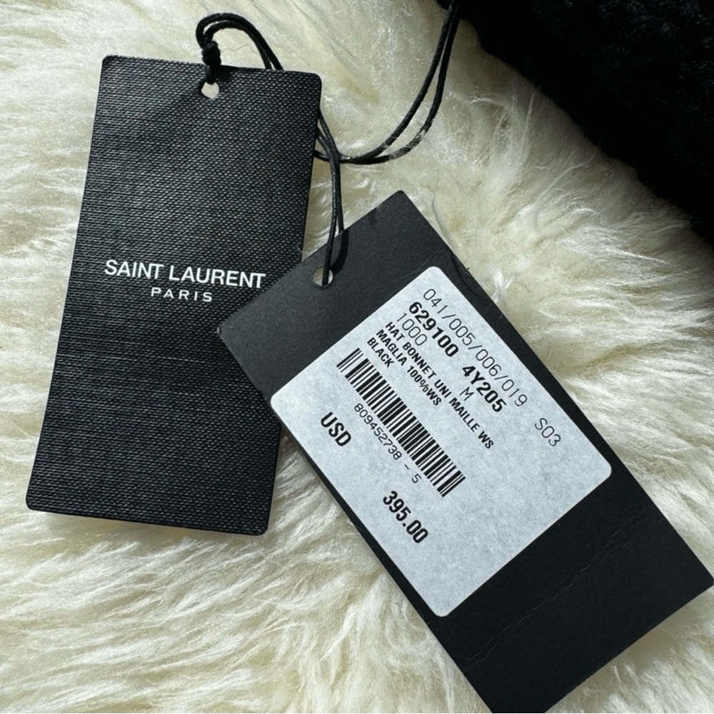Saint Laurent Paris Black Wool Knit Beanie – NWT - Picture 4 of 6